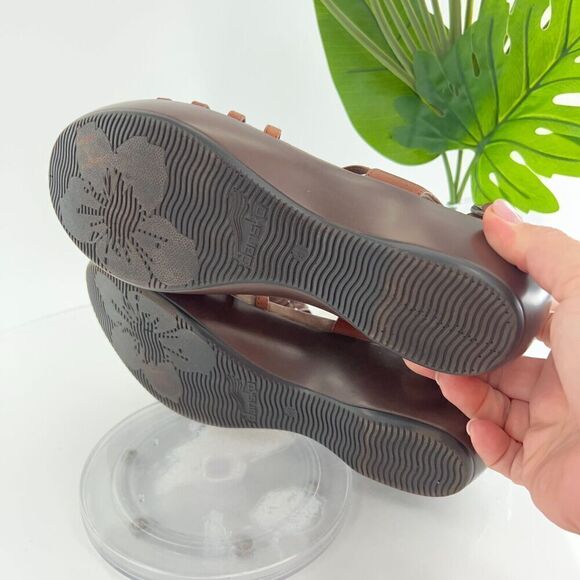 Dansko Women Dana Sandal Size 41 10.5 Brown Leather Block Heel Strappy Slingback - Picture 11 of 15